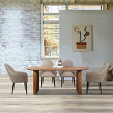 Tofino Mango Wood Oval Dining Table with Boucle Chairs - Pendle Village Furniture